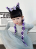 G.DUCKKIDS發(fā)辮兒童發(fā)圈女童庫洛米挑染泡泡假麻花辮發(fā)箍小女孩彩色辮子發(fā)飾 熱售1#黑紫庫洛米【辮子】 曬單實拍圖