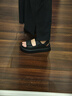 UGG夏季女士厚底露趾炫金魔術(shù)貼休閑涼鞋1152685BLK|黑色 37 曬單實(shí)拍圖