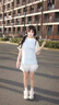 閨哲2025夏季多巴胺套裝裙女學(xué)生韓版寬松拼接T恤+白半身裙超仙兩件套 藍(lán)色拼接T恤+白花邊半身裙 M 【建議90--105斤】 曬單實(shí)拍圖