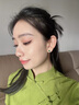 老廟翡翠耳釘女純銀陽(yáng)綠耳環(huán)綠色寶石耳飾媽媽三八婦女節(jié)禮物 翡翠 四方小圓滿耳釘 曬單實(shí)拍圖