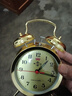 超大聲音起床馬蹄表機械鬧鐘老式復古懷舊金屬機芯手動(dòng)發(fā)條鬧鐘表 817金雞 曬單實(shí)拍圖