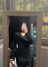 FSHE辣妹2025秋冬季新款收腰顯瘦小個(gè)子包臀裙子針織保暖打底連衣裙女 黑色 S 建議60-80斤 曬單實(shí)拍圖