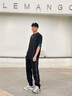 卡賓（CABBEEN）【重磅斜紋】條紋束腳休閑褲男2025夏季新款簡約黑色運動衛(wèi)褲 煤黑色01（舒適版型） L /175/50 曬單實拍圖