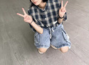 肯奈迪美式工裝牛仔短褲男2025夏季潮牌寬松復(fù)古休閑五分褲子男休閑夏褲 掛繩牛仔短褲 淺藍(lán)色 XL 【160-170cm】 曬單實(shí)拍圖