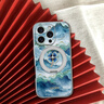 FEIIE新中式山水四葉草適用于蘋(píng)果17手機殼iPhone17ProMax創(chuàng  )意磁吸支架外殼蘋(píng)果14全包防摔16高級感新15 高端皮紋款【山水四葉草藍】360°旋轉磁吸支架 iPhone16Pro 曬單實(shí)拍圖