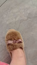 回力女鞋豆豆鞋女秋冬季毛毛鞋女保暖鞋加絨棉拖鞋一腳蹬休閑鞋子女 棕色 38 曬單實(shí)拍圖