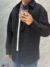 利郎燈芯絨休閑襯衫男長袖24秋季男士襯衫外套 黑色 175/92A  曬單實拍圖