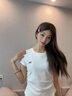 衣然呈品蝴蝶結(jié)正肩圓領(lǐng)短袖T恤女夏季新款褶皺收腰修身短款小飛袖上衣女 白色 M 【建議90-110斤】 曬單實(shí)拍圖
