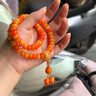 QMXD黃橙子算盤珠菩提根手串男女生雙圈手持盤玩國風百搭念珠文玩飾品 【春悅時】手串 曬單實拍圖