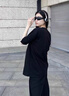 燦圖黑色重磅純棉短袖t恤女夏季高級感內(nèi)搭打底衫寬松休閑半袖上衣服 黑色 L 【建議100-120斤】 曬單實拍圖
