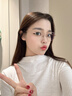 創(chuàng  )果近視眼鏡女專(zhuān)業(yè)可配高度數小框素顏顯白超輕金絲純鈦眼鏡框防藍光 7293奶茶色 單鏡框（帶襯片） 曬單實(shí)拍圖