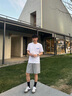 Lee Srtroi重磅純棉短袖t恤男女同款夏季新款印花寬松學(xué)生情侶裝半袖夏裝T恤 珍珠白 XL 約140-160斤可穿 曬單實(shí)拍圖