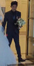 阿悠胖大碼西服套裝男職業(yè)通勤正裝新郎伴郎結(jié)婚兩件套禮服 深灰色 2XL 曬單實(shí)拍圖