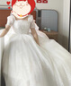 馨蘭芙曼主婚紗2024新款新娘小個(gè)子高腰孕婦法式主婚紗2024新款新娘高級(jí)出 白色齊地款婚紗加三件套 XXL 體重130斤左右 曬單實(shí)拍圖