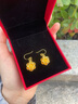 中國黃金（CHINA GOLD）牡丹花黃金耳環(huán)女士花型足金花朵彎鉤耳飾首飾520生日禮物送老婆 牡丹耳墜【贈S925銀圓珠耳鉤】約1g 曬單實拍圖