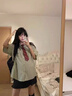 閨哲日系甜美穿搭學院jk夏季小個子條紋寬松短袖襯衫女百褶裙兩件套裝 條紋襯衫+灰色百褶裙 套裝 M 曬單實拍圖