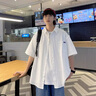 洛科馳夏季日系短袖襯衫套裝男生衣服三件套搭配港風(fēng)帥氣潮牌穿搭一整套 【三件套】白色+純棉短T白+淺藍(lán) XL 曬單實(shí)拍圖