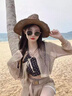 槿城 劉仁娜同款墨鏡女夏季防曬小臉款ins復古圓臉眼鏡太陽鏡381 金框黑灰片 曬單實拍圖