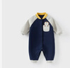 戴維貝拉（DAVE＆BELLA）嬰幼兒睡衣加絨男寶爬服0-6個月寶寶衣服冬裝新款幼童連體衣 藏青色【現(xiàn)貨】 73cm （建議身高66-73cm） 曬單實拍圖