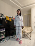莫代爾新中式睡衣女春秋古風(fēng)夏天中國風(fēng)改良漢服兩件套居家服套裝 上衣+褲子 L 適合100-120斤 曬單實拍圖