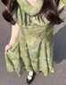 莫代爾森系甜美清新荷葉邊v領(lǐng)連衣裙女2025夏季新款時(shí)尚收腰顯瘦公主裙 綠色蝴蝶連衣裙 M 曬單實(shí)拍圖