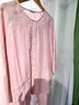 宜色家純棉雙層紗織睡衣女士春季新款家居服夏千金波點(diǎn)圓領(lǐng)七分袖套裝 粉色 （上衣+褲子套裝） M （155-160cm / 90-110斤左右） 曬單實(shí)拍圖