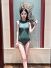 安踏小蠻腰泳衣女三角無(wú)袖連體競速游泳衣顯瘦遮肉高彈泳衣初學(xué)者訓練 綠色/藍色【連體三角款】 L （160-170cm/50-55KG） 曬單實(shí)拍圖