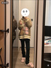 LALABOBO李俊濠同款卡通V領(lǐng)開襟毛織外套女裝寬松慵懶風(fēng)針織衫潮RBDC-TM30 咖色 厚款 S 曬單實(shí)拍圖