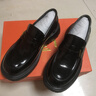 U7皮鞋男2025新款真皮厚底增高一腳蹬商務(wù)休閑皮鞋男士頭層牛皮鞋子2025211黑色打孔42 標準皮鞋碼 曬單實(shí)拍圖