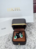 HKHL 925銀玉髓耳墜女耳釘耳環(huán)輕奢氣質(zhì)百搭耳飾七夕情人節(jié)禮物送女友 玉髓耳環(huán)一對+輕奢禮盒 曬單實拍圖