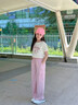 NICKYBABY女童夏季套裝2025新款洋氣兒童短袖網(wǎng)紅炸街夏裝女大童運動工裝褲 18897粉藍+15029粉色 120 cm 曬單實拍圖