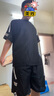 寫璇（XIEXUAN）300斤特大碼短袖短褲套裝男胖子加肥加大夏季新款寬松運動兩件套 黑色【短袖+短褲】 5XL 【建議180-200斤】 曬單實拍圖