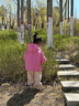ASK JUNIOR女童外套2025秋裝小童袖口五角星休閑連帽登山服外套 粉色 100 曬單實(shí)拍圖
