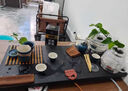 洛湘天然烏金石茶盤辦公家用茶具套裝全自動一體電磁爐燒水壺石頭茶臺 三合一遠山側把套裝 120-60-3CM 曬單實拍圖
