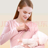 貓人純棉哺乳上衣春秋冬款孕婦睡衣打底衫嬰兒棉喂奶秋衣月子服保暖衣 杏色【100%純棉】 2XL (建議140-180斤) 曬單實拍圖