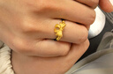 中國黃金（CHINA GOLD）在逃公主黃金戒指女款足金蝴蝶結(jié)轉(zhuǎn)運珠編繩指環(huán)七夕生日禮物女生 在逃公主戒指【黑繩-16號】 0.45g 曬單實拍圖