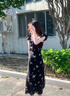 FSHE感法式小飛袖碎花連衣裙子女裝2025新款早春穿搭黑色收腰長裙 黑色連衣裙【開春氣質(zhì)穿搭/輕奢 L 55/60kg 曬單實(shí)拍圖