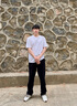 卡賓男裝 索羅那涼感T恤2024春夏新款高周波漸變LOGO短袖上衣A 漂白色02 L (175) 50 曬單實拍圖