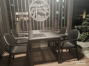 莫 家（MO JIA）莫家戶外桌椅庭院休閑別墅藤椅露臺花園室外茶藤編黑色家具 鋁合金款：4椅+120CM【粗腿】長桌 曬單實拍圖