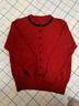 皮爾卡丹（pierre cardin）小香風(fēng)紅色毛衣外套女春秋洋氣外搭長(zhǎng)袖上衣披肩短款寬松針織開衫 紅色 XL 建議115-125斤 曬單實(shí)拍圖