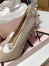 他她（TATA）閃鉆優(yōu)雅氣質(zhì)高跟鞋女鞋婚鞋秀禾鞋單鞋2025春新7DDC7AQ5 金色 37 曬單實(shí)拍圖