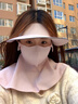 GOLOVEJOY夏季新款全臉防曬帽遮陽面罩女冰絲透氣f紫外線護(hù)頸可拆卸騎車帽 豆沙粉【三合一全臉防曬】可拆卸 曬單實(shí)拍圖