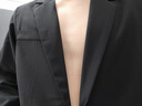 迪伽達 暗黑系小西裝男士高級感外套墊肩寬松痞帥韓版潮流休閑西服 ORH-W05黑色 L 曬單實(shí)拍圖