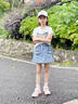 女童時(shí)髦套裝夏季2024新款潮兒童時(shí)尚夏裝女孩短袖短褲兩件套洋氣 T恤+裙子【套裝】 140cm 曬單實(shí)拍圖