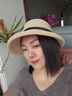 新款赫本風(fēng)遮陽(yáng)草帽女復古可折疊盆帽文藝漁夫帽子簡(jiǎn)約太陽(yáng)帽休閑涼帽 米色 可調節(56-58cm) 曬單實(shí)拍圖