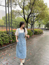 艾珠兒（Aizhuer）牛仔背帶裙子女夏季2025新款微胖女生穿搭小個(gè)子套裝裙連衣裙夏天 短袖-淺藍(lán)色 M 建議101-110斤 曬單實(shí)拍圖