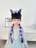 G.DUCKKIDS發(fā)辮兒童發(fā)圈女童庫洛米挑染泡泡假麻花辮發(fā)箍小女孩彩色辮子發(fā)飾 熱售1#黑紫庫洛米【辮子】 曬單實拍圖
