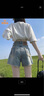 派吉鯊毛邊闊腿牛仔短褲女夏季薄款2025新款高腰顯瘦設(shè)計(jì)感小眾a字熱褲A 藍(lán)色 S 【建議80-95斤】 曬單實(shí)拍圖