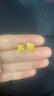 普堤諾新款爆閃方糖耳釘黃金拉絲花型耳環(huán)999足金色時(shí)尚感耳飾送女友 拉絲小方糖耳釘 曬單實(shí)拍圖
