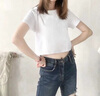 嫻柔白色圓領(lǐng)短袖t恤女寬松2025年夏季新款短款高腰露臍打底上衣女裝 白色 L 100-110斤 曬單實(shí)拍圖